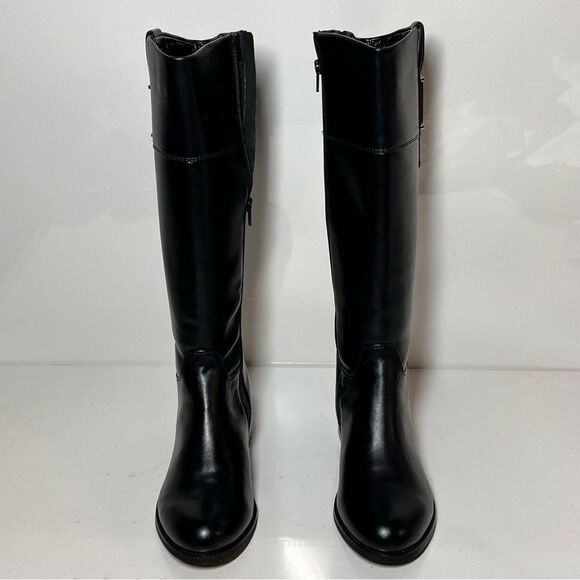 Isaac Mizrahi Live! Wide Calf Faux Leather Riding Boots - Picture 3 of 5